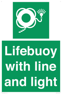 Lifebuoy with line and light